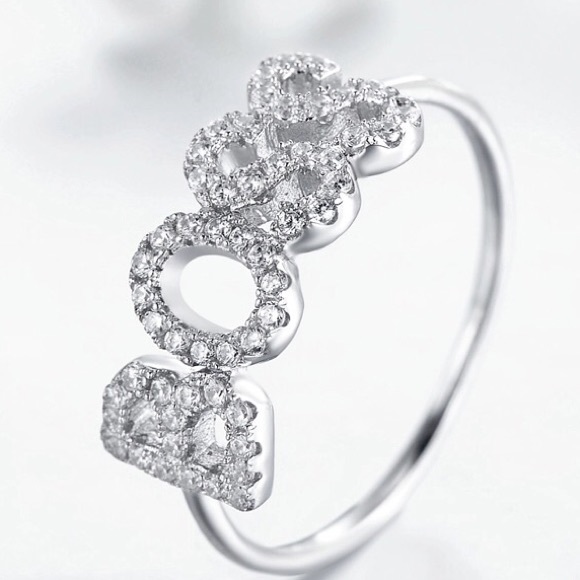 925 SS Letters Ring - Picture 4 of 6